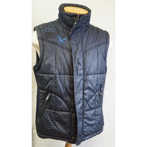Vintage Diesel Puffer Vest Mens Navy Blue Size Large - Picture 1 of 12